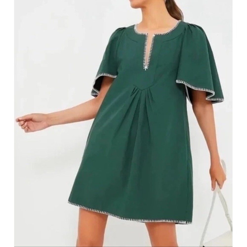 Pomander Place NEW Green Stitch Finley Flutter Sleeve Dress XS Tuckernuck